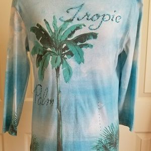 Palm tree print top